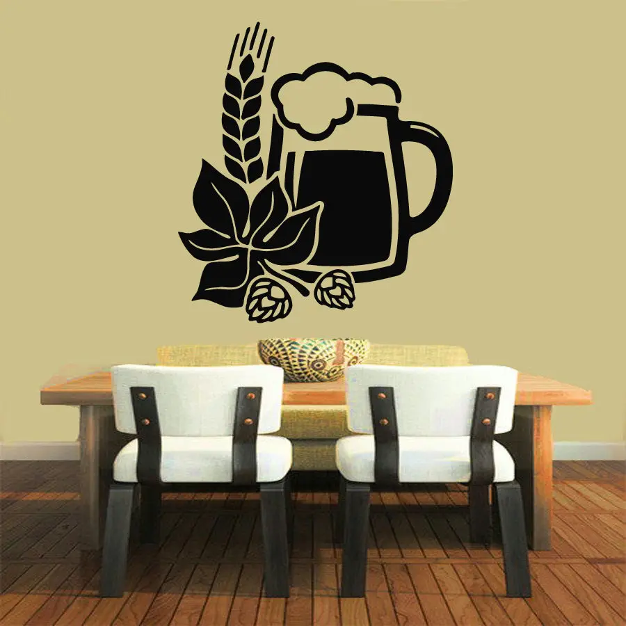 

Wall Decals Vinyl Decal Sticker Art Mural Kitchen Decor Beer Floral Design
