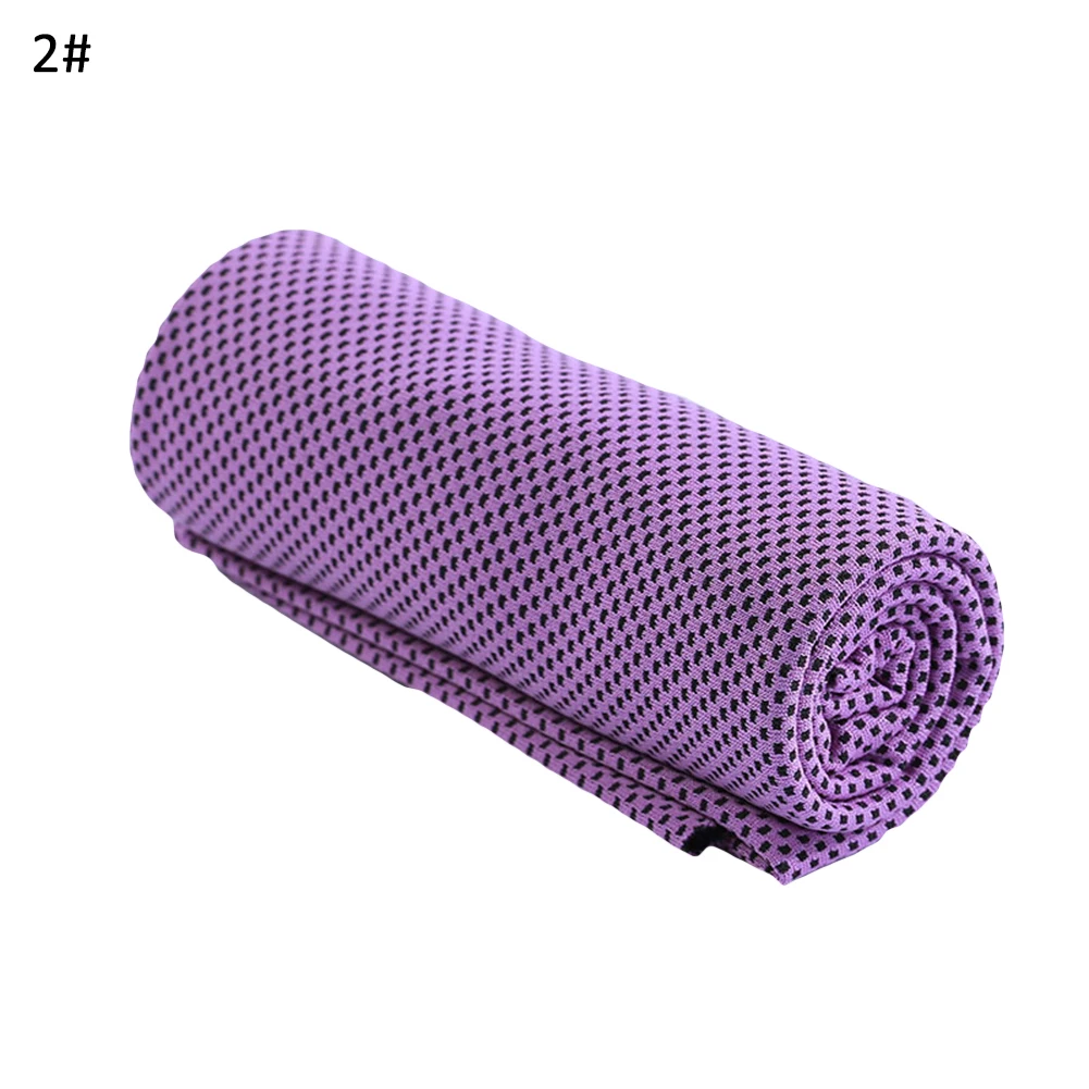 40# летнее удобное охлаждающее полотенце для улицы при гололеде спортивное полотенце s фитнес прохладное пуховое полотенце Йога плавание бег охлаждающее полотенце - Цвет: Фиолетовый