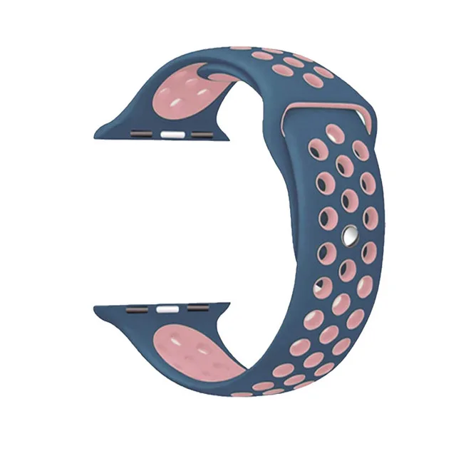 For NIKE+Apple Watch Series4/3/2/1 with Light Flexible Breathable Silicone Strap for iWatch 44/40MM 38/42MM band official color