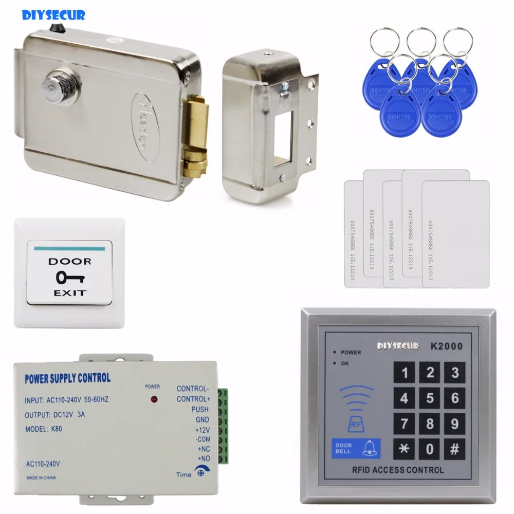 DIYSECUR 125KHz Rfid Access Control System Full Kit Set + Electronic