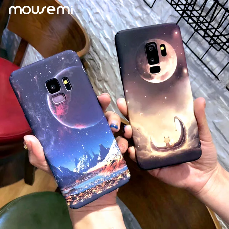 Чехол CAPAME для Samsung S8 жесткий пластиковый светящийся чехол с Луной Galaxy S9 Plus S7 Edge Note 8