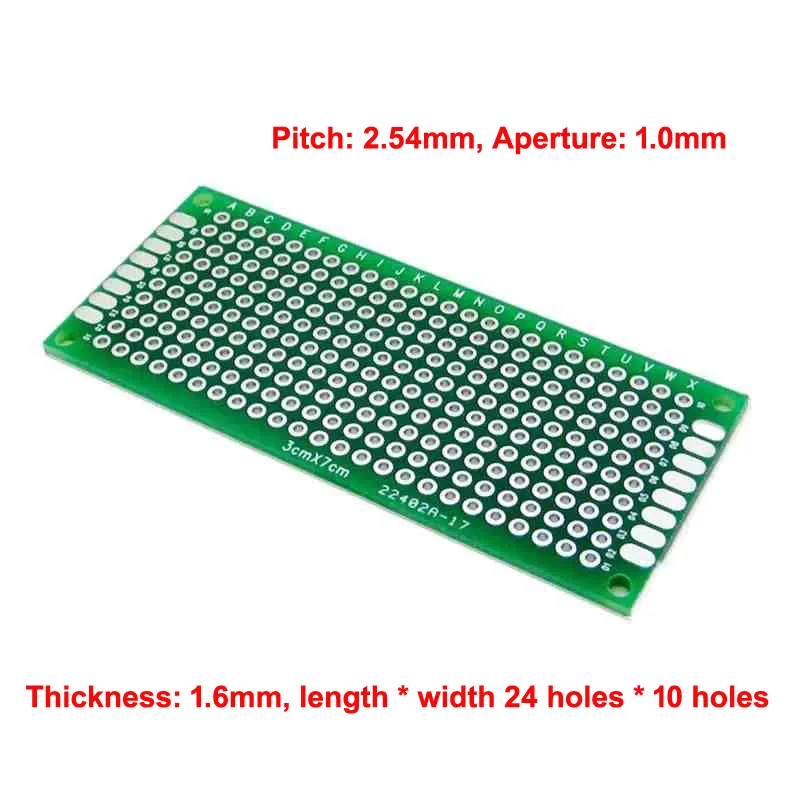 5pcs 2.54mm Spacing PCB Universal Board 30x70mm Double Sided Tin Plated