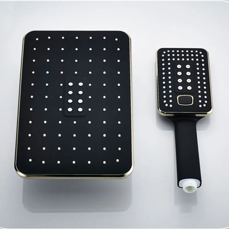 square2 LIUYUE Насадка-спрей для душа черная ванная комната ручная Насадка-спрей для душа большая верхняя насадка-спрей с ABS материалом - Цвет: square2
