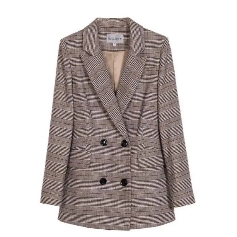 

New Plaid Formal Suits for Women plus size Designer Blazer Women's Long Sleeve Jacket