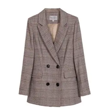 

New Plaid Formal Suits for Women plus size Designer Blazer Women's Long Sleeve Jacket