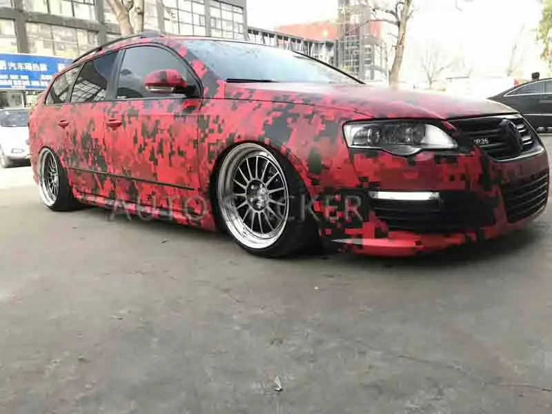 red black digital camo vinyl car wrap 11