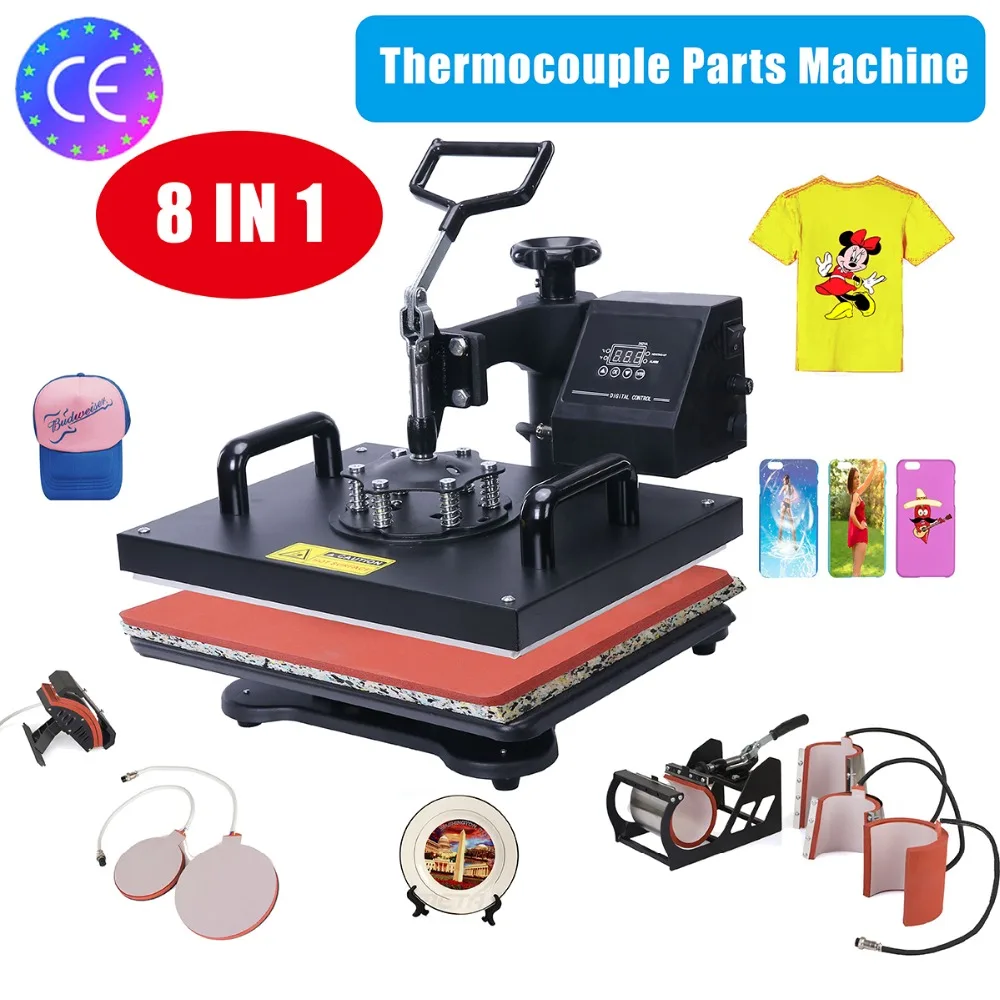 UPDATED High Quality 8 In 1 Combo Heat Press Machine,Sublimation