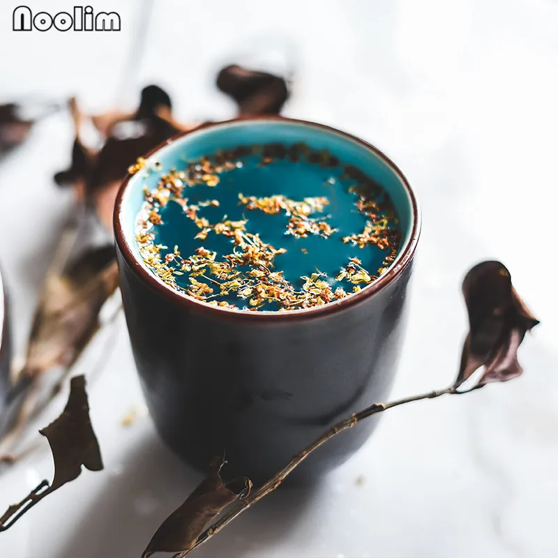 

Retro Ceramic Japanese Ice Cracked Glaze Tableware Tea Set Blue Tea Cup Drinking Hand Cup Household Cup