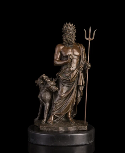 

Copper sculpture crafts world of Western sculpture carved Hades and three dogs