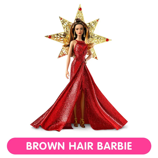 Mattel, holiday barbie series #2 at replacements, ltd Genuine Barbie 2017 Holiday Princess Girls Toys Christmas Birthday Gifts Original Barbie Doll