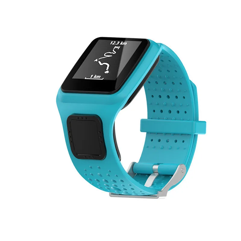 Сменный ремешок, 6 цветов, силиконовый ремешок для TomTom Multi Sport/Cardio gps, умный Браслет, умные часы для мужчин и женщин, сменные мужские Т-образные ремни - Цвет: Синий