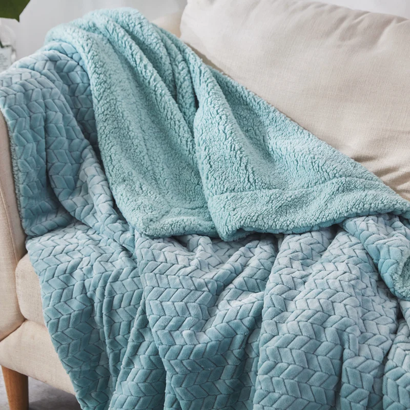 Мягкие теплые пушистые Большие меховые одеяла с двусторонними линиями, двусторонняя норковая накладка на диван, двойной размер
