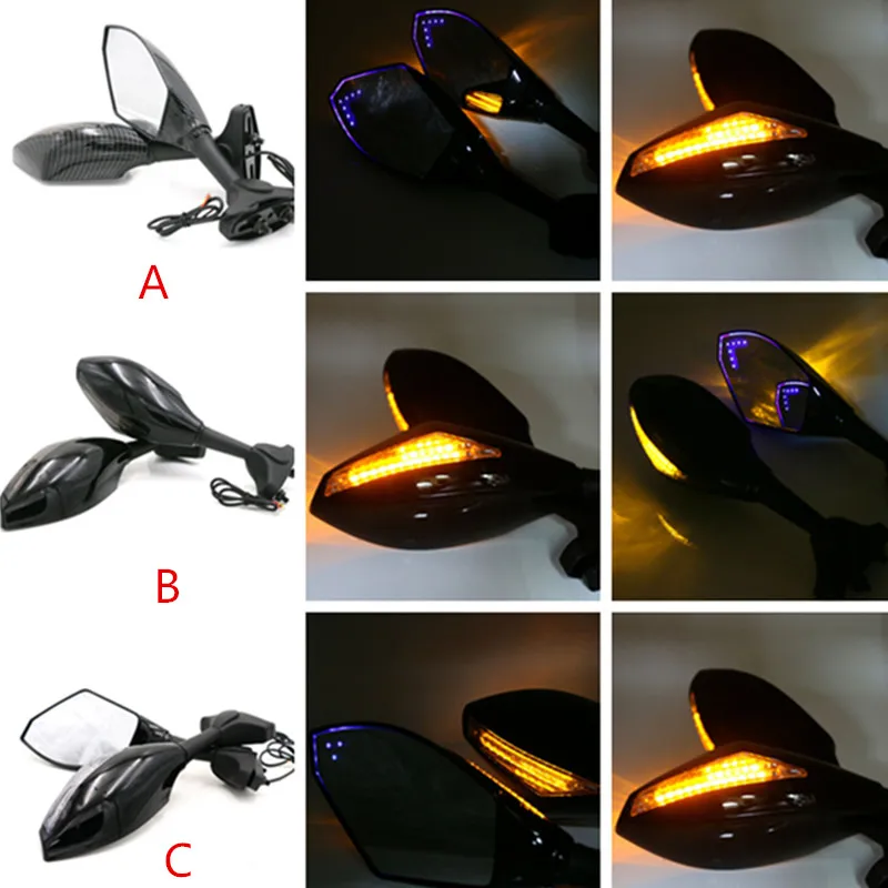 

Universal Motorcycle LED Turn Signals Rearview Mirrors For Harley Honda CBR600F3 F4 Kawasaki Suzuki Yamaha Dirt bike
