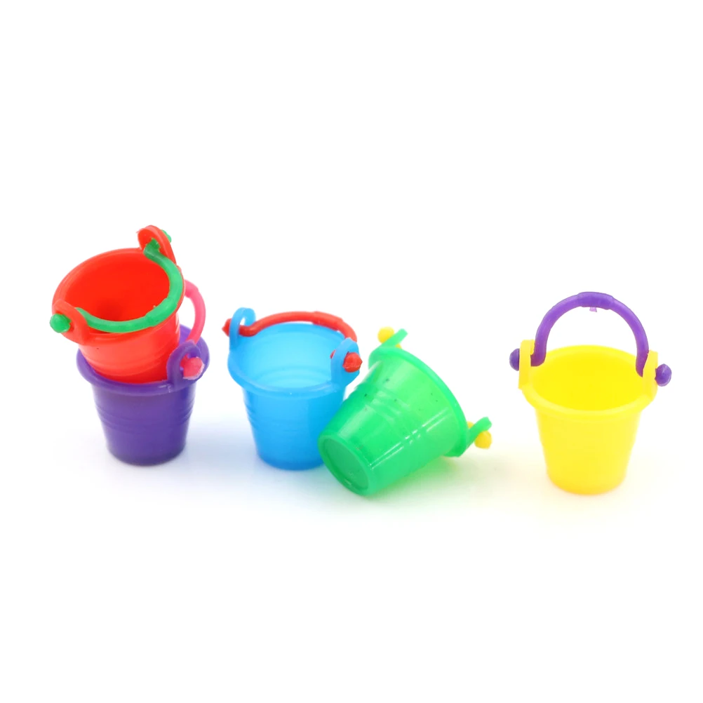 

Colourful Plastic bucket Micro Garden Tool Supplies Home Kitchen Decor Pretnd Play Game 1:12 Scale Fairy Dollhouse Miniature
