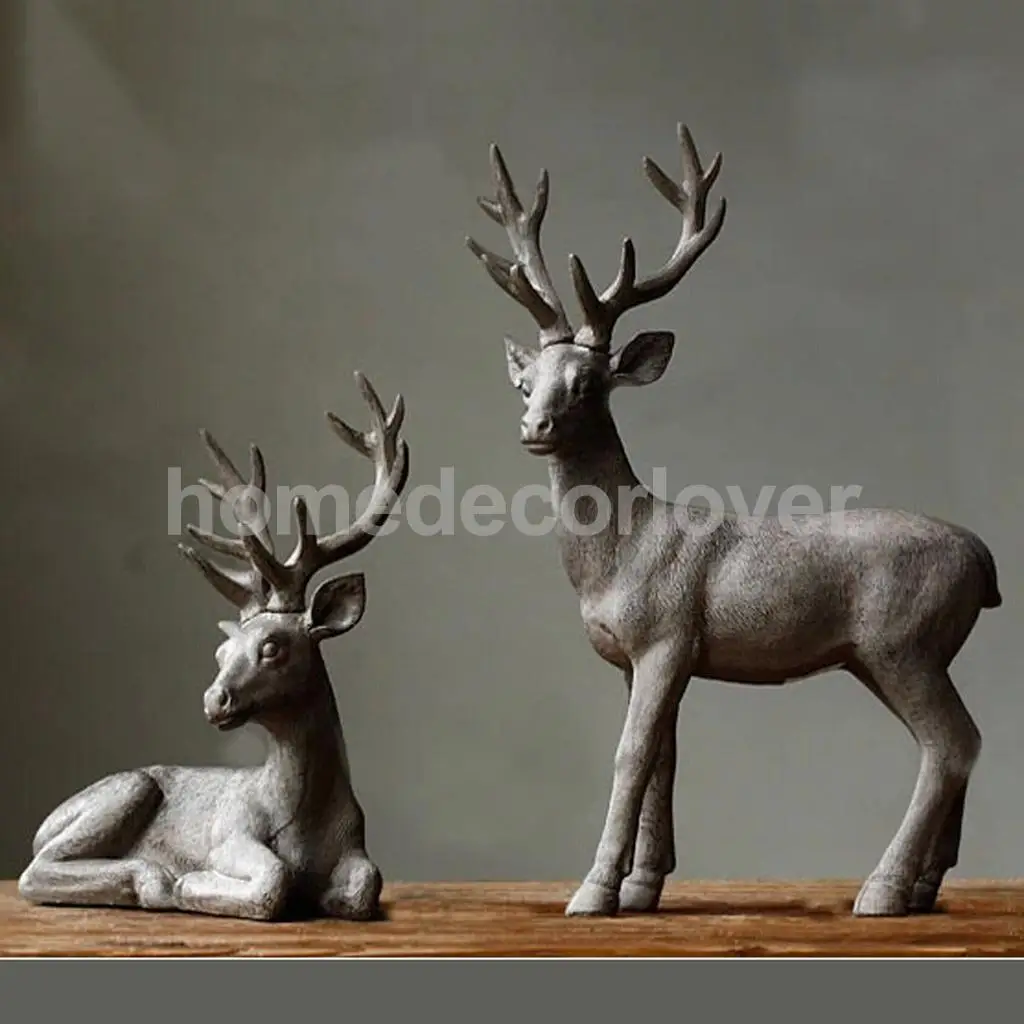 Large Antlers Stag Deer Resin Sculptures Home Decoration Ornament Statue Figurines /Home Décor