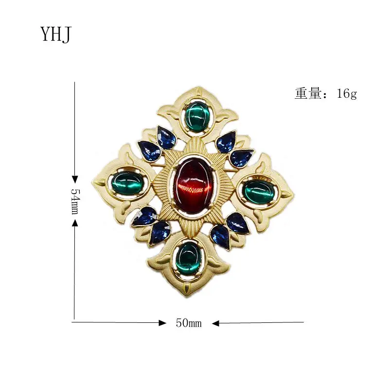 YDGY Новая мода ретро-античный дворец инкрустированная Смола Брошь с камнем цветок женский