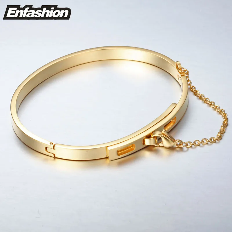 Enfashion Safety Chain Cuff Bracelet 