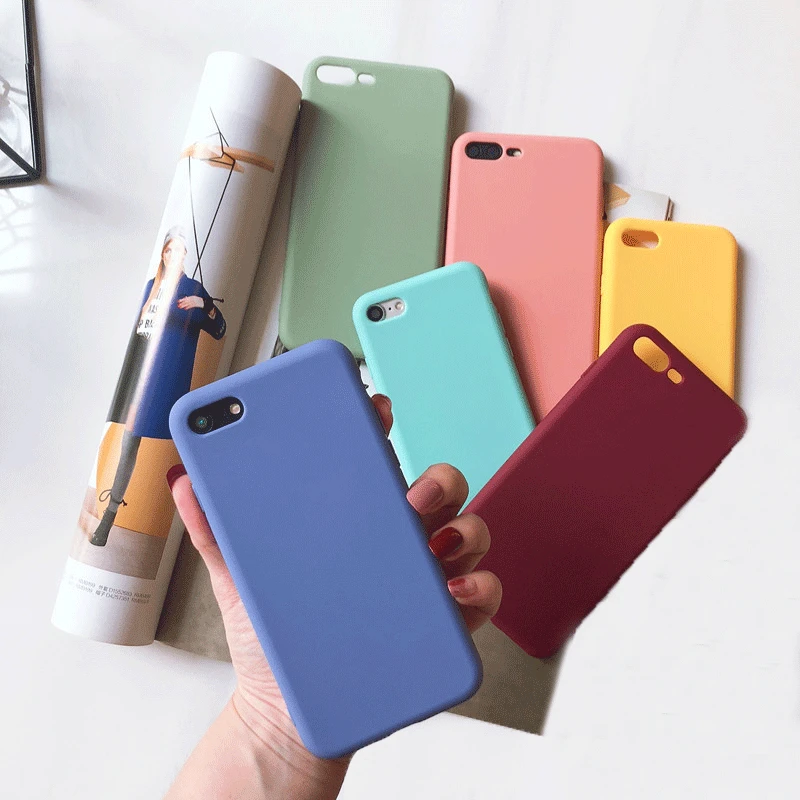 

Fashion Multiple Colors To Choose Solid Color Candy Phone Cases For iPhone X XR XS MAX 8 7 6 6S Plus Soft Back Cover Capa Funda