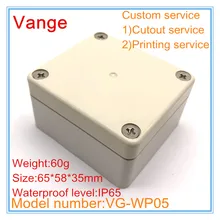 10 шт./лот из пластика инжекционного литья Материал IP65 Водонепроницаемый ABS из серии "сделай сам", коробки для электронного устройства 65*58*35 мм