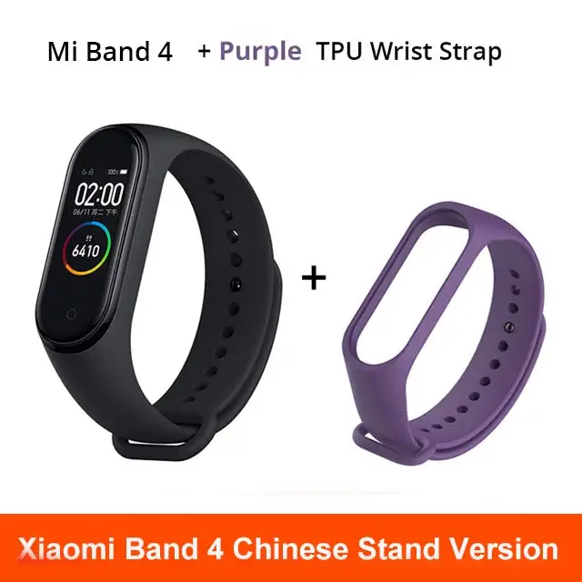 Xiaomi mi band 4 смарт-браслет mi band 4 OLED дисплей mi band 4 фитнес-трекер Водонепроницаемый - Цвет: Add Purple Strap