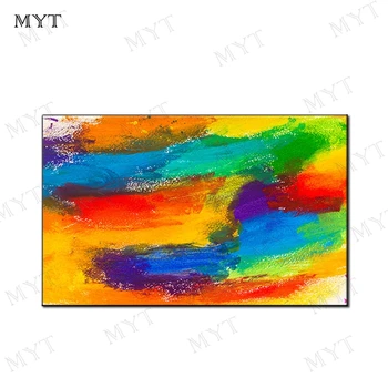 

MYT Rainbow Color Block New Arrival Nice Big Size Hand Painted Modern Decorated Model Homes Pictures Abstract Painting On Canvas