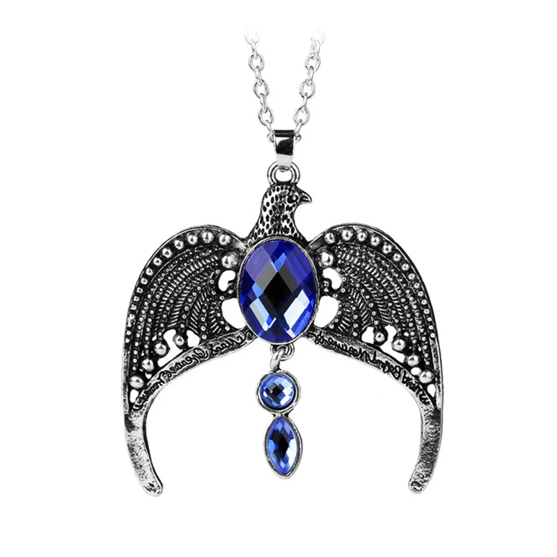 Boosbiy Мода hp Lost Diadem of Ravenclaw лорда Волдеморта Horcrux Подвески Ожерелье Косплей Костюм - Окраска металла: Blue