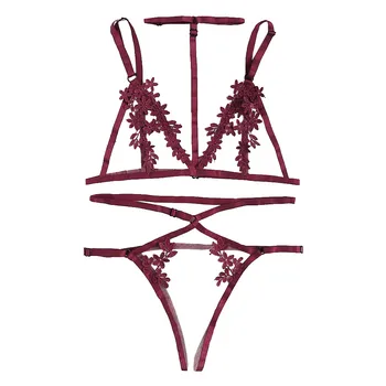 

Fashion Women Sexy Bra Corset Lace Women Lingerie Corset Lace Underwire Racy Muslin Sleepwear Underwear Tops+Briefs#P35