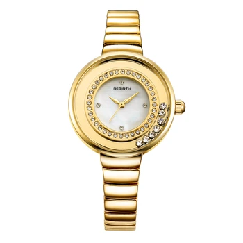 

REBIRTH Women Bracelet Watches Fashion Luxury Rhinestone Dial Wristwatch Ladies Crystal Dress Quartz Watch Clock Montre Femme
