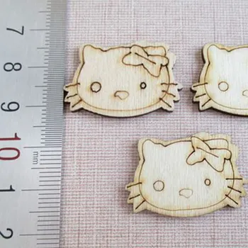 

wholesale high quality New design Cartoon cat die cutting wood Angle DIY scrapbook 28mm*20mm 200pcs 017001067