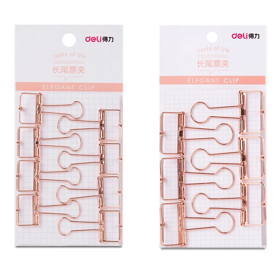 

Rose gold hollowed out design binder clip for office school paper organizer stationery supply decorative metal
