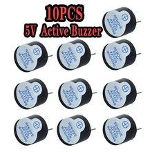 Большой голос 5 в активный зуммер Магнитный длинный непрерывный сигнал бипера сигнал тревоги 12 мм активные пьезоэлектрические зуммеры подходят для компьютеров принтеров