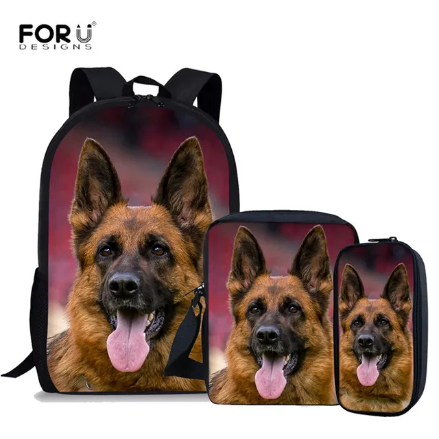 Buy FORUDESIGNS German Shepherd School Backpack Set