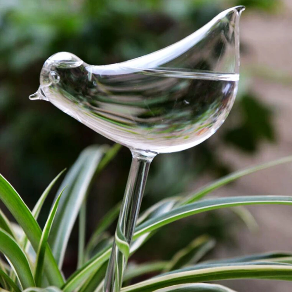 Glass Plant Flowers Water Feeder Self Watering-Bird Devi Plant-Waterer Swan Q3O2 