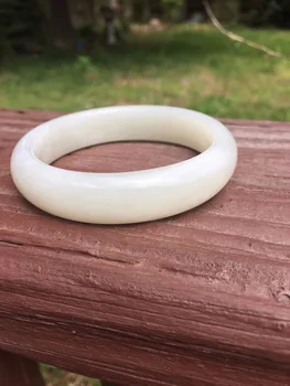 

Fine Jewelry>>Bangle Certified Authentic Genuine Hetian Nephrite White Jade Bangle Bracelet 57--60 mm L299