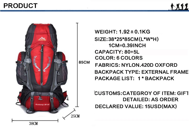 Большой 85L Открытый Рюкзак Дорожная многоцелевой восхождение рюкзаки Пеший Туризм большая емкость рюкзаки кемпинг спортивные сумки
