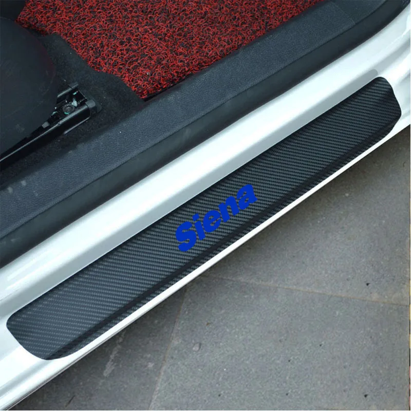 4 шт. виниловые накладки на пороги автомобиля из углеродного волокна для Fiat Siena автомобильные аксессуары