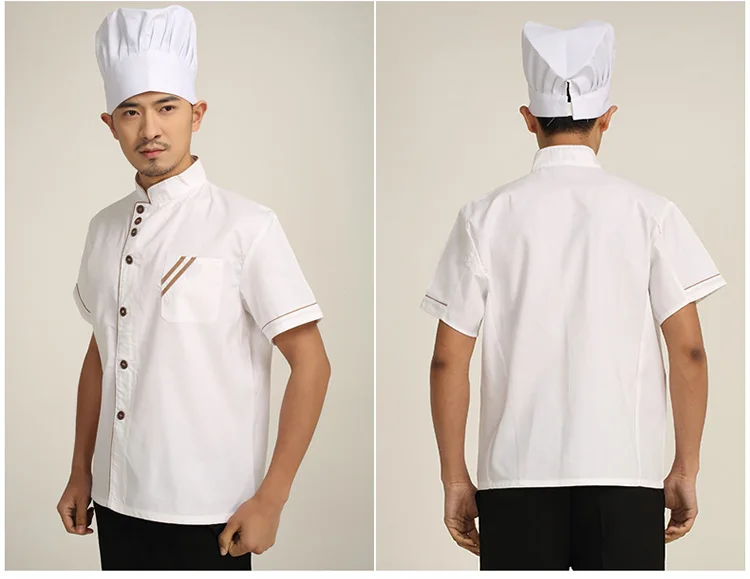 Summer Kitchen Chef Jacket Short Sleeve Hotel Uniform Kitchenware Catering Service Tooling Jacket Workwear Chef Uniform