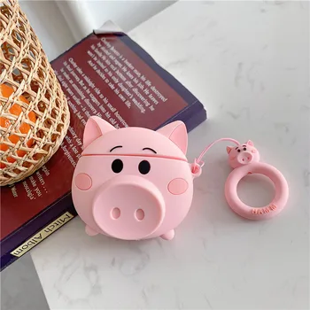 For AirPods Case Cute Cartoon Lovely Pig Cat Soft Silicone Wireless Bluetooth Earphone Cases For Apple