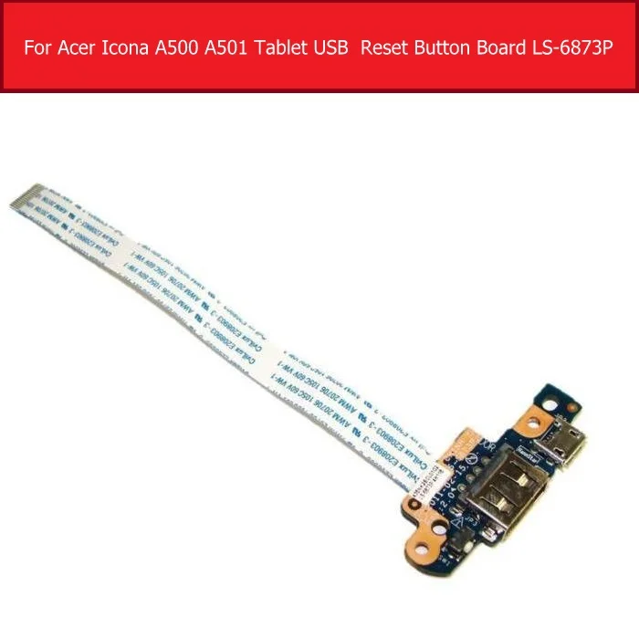 USB плата и кабель для Acer Icona A500 A501 Оригинальный планшет с кнопкой сброса нормально