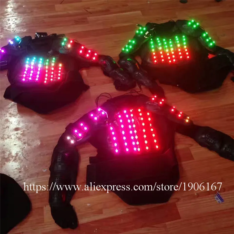New Arrival Fashion LED Armor Light Up Jackets Costume Glove Glasses Led Outfit Clothes Led Suit For LED Robot suits02