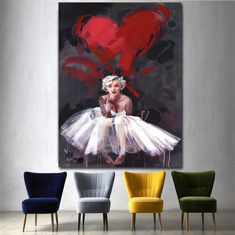 

HD Pictures Wall Art Modular Printed Nordic Style Poster Marilyn Monroe Painting Modern Canvas For Living Room Home Decoration