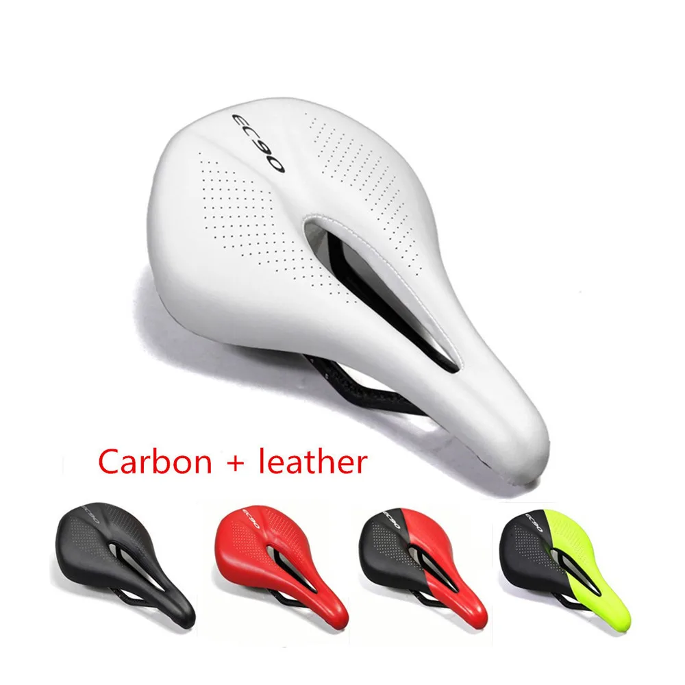 EC90 Carbon+Leather Bicycle Saddle Comfort Soft Road Mountain Bike Seat Saddles MTB Bike Cycling Saddle PU Cushions (23)