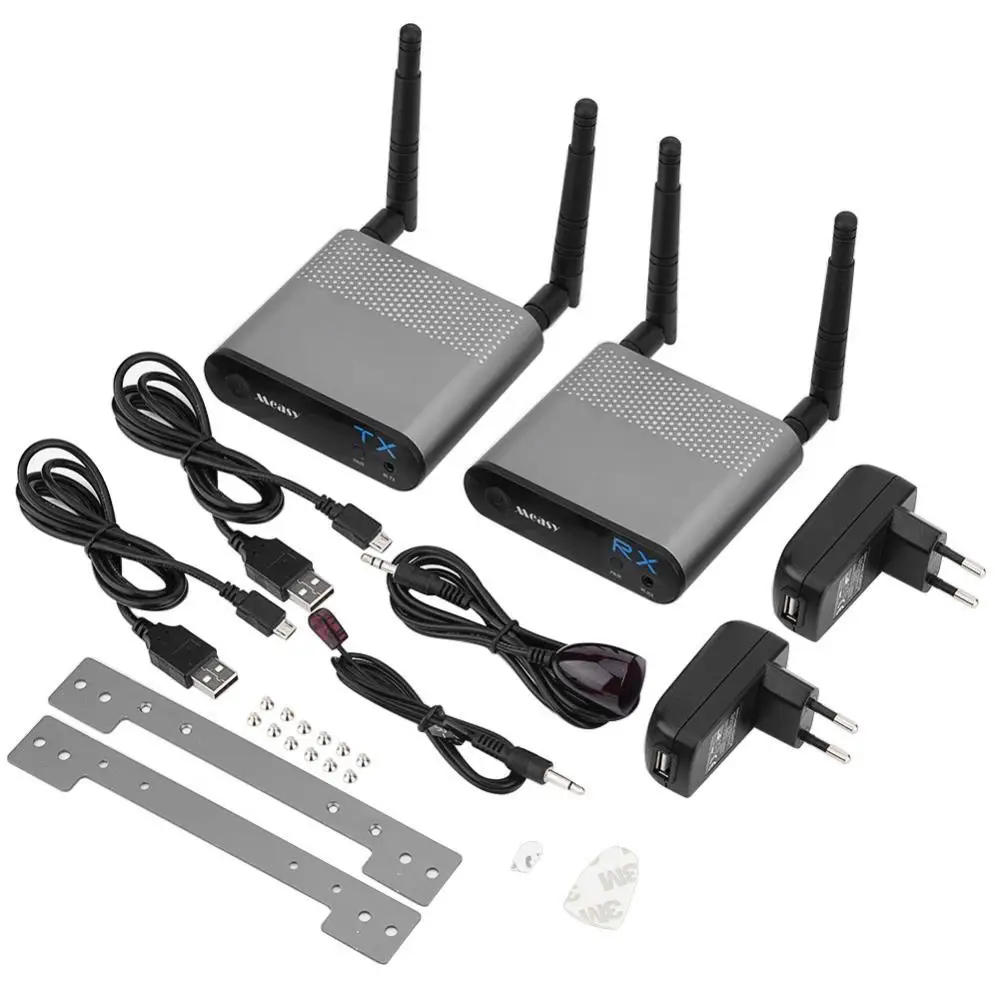 

Measy 1 for 4 2.4G/5G Dual Band AV Sender Transmitter & Receiver 1-for-all 328ft 1080P Wireless AV Sender EU plug