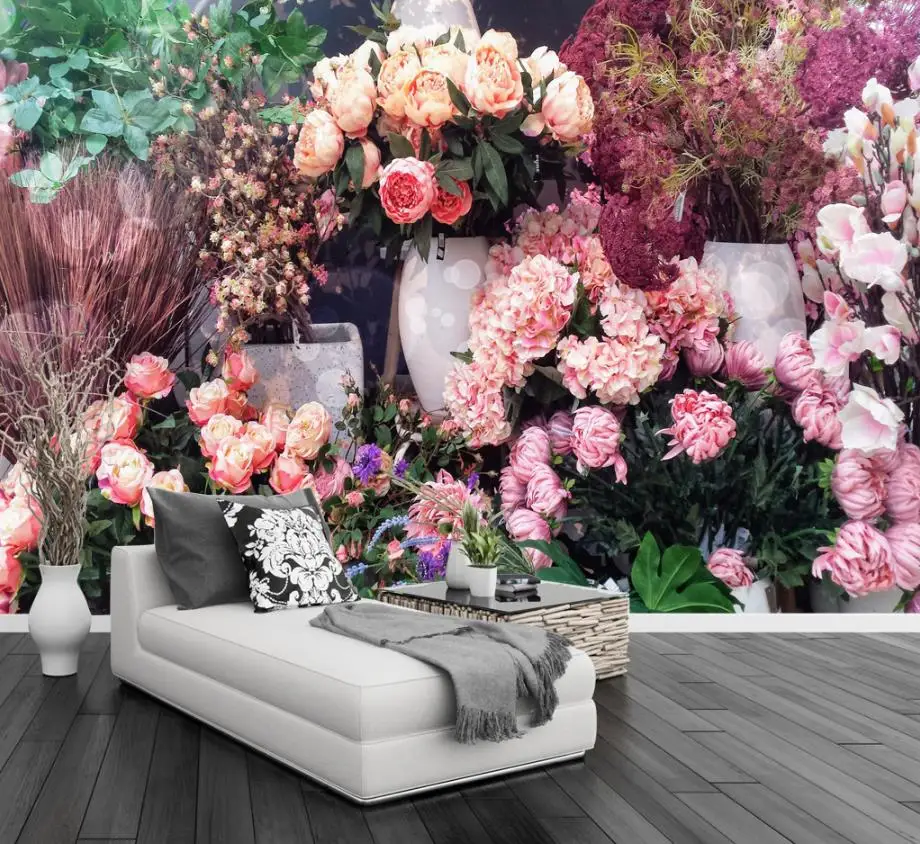 

Country style Photo Wallpaper Wall Painting European Non-Woven 3d TV Flower Simple Background Wall 3d Wallpaper Living Room