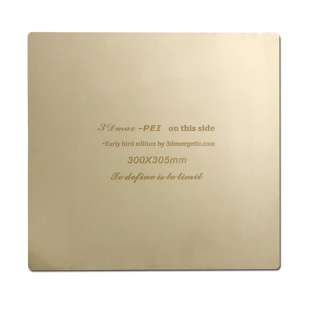 

ENERGETIC 3D Printer Build Surface Platform 300x305mm Removable Spring Steel Sheet For CR-10 With Ultem1000 PEI Sheet