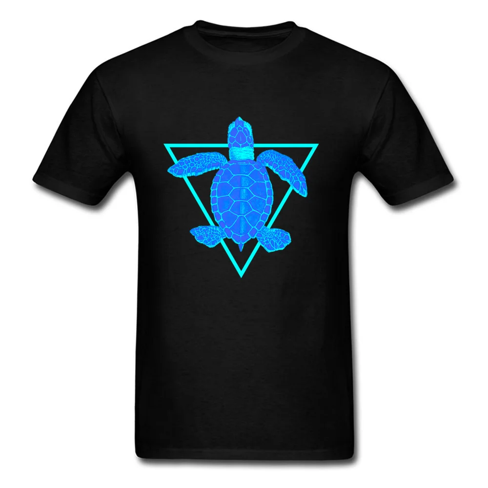 Blue turtle Top T-shirts Short Sleeve Crazy Coupons Men Summer/Fall Tops Shirts Crazy Tee-Shirt O Neck 100% Cotton Fabric Blue turtle black