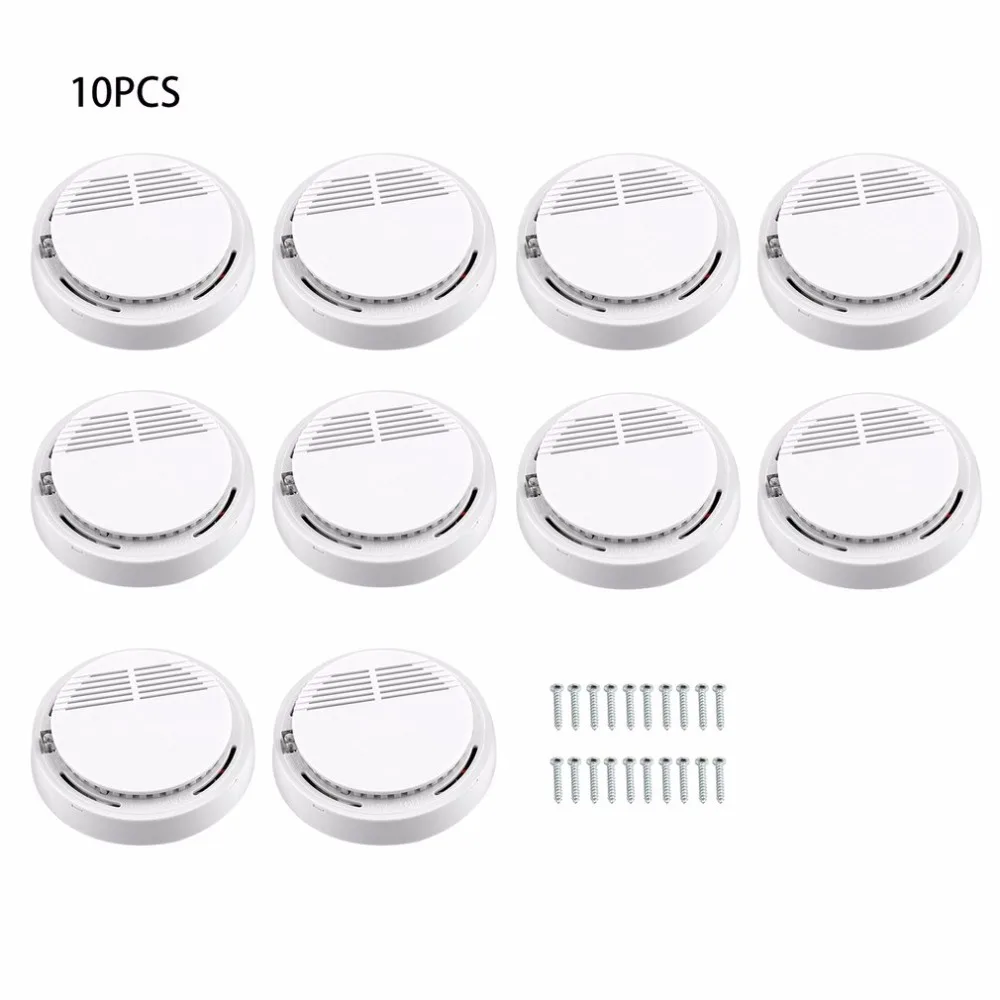 

2pcs 5pcs 10pcs Smoke Detector Fire Detector Alarm Sensitive Photoelectric Independent Fire Smoke Sensor For Home Office Shop Ho