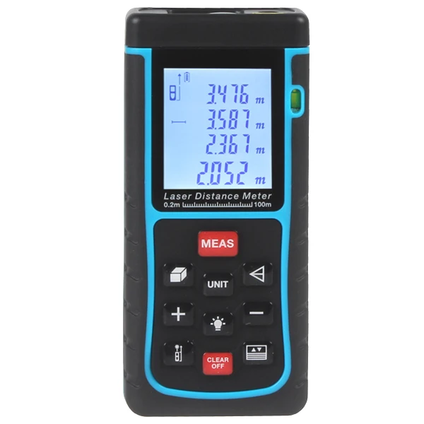 

Free Shipping 100M(328ft) E100-5 battery-powered Laser distance meter measurement accuracy 2mm laser rangefinders 118*54*28mm