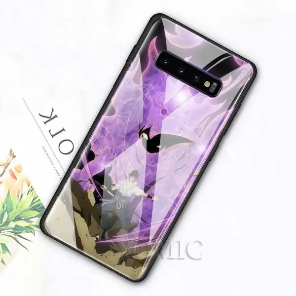 Чехол из закаленного стекла для samsung Galaxy S10e S10 S8 S9 Plus Note 9 10 A50 A70, чехол для телефона с аниме Наруто, Утиха Итачи, роскошное стекло - Цвет: 007