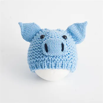 

Newborn beanie baby photography accessories newborn prop 0-3M infant cap Pigsy Zhu Bajie toddler picture new born hat shooting